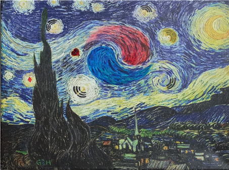 빈센트 반 고흐 Vincent Van Gogh. 1853~1890. 별이 빛나는 밤The Starry Night. 1889. 후기인상주의. 캔버스에 유채. 73.7 x 92.1 cm. 뉴욕 현대미술관