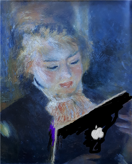 피에르 오귀스뜨 르누아르 Pierre-Auguste Renoir. 프랑스. 1841-1919. 책 읽는 여인 La Liseuse (Jeune Fille lisant un Livre). 1876. ​프랑스 파리 인상파  미술관 M