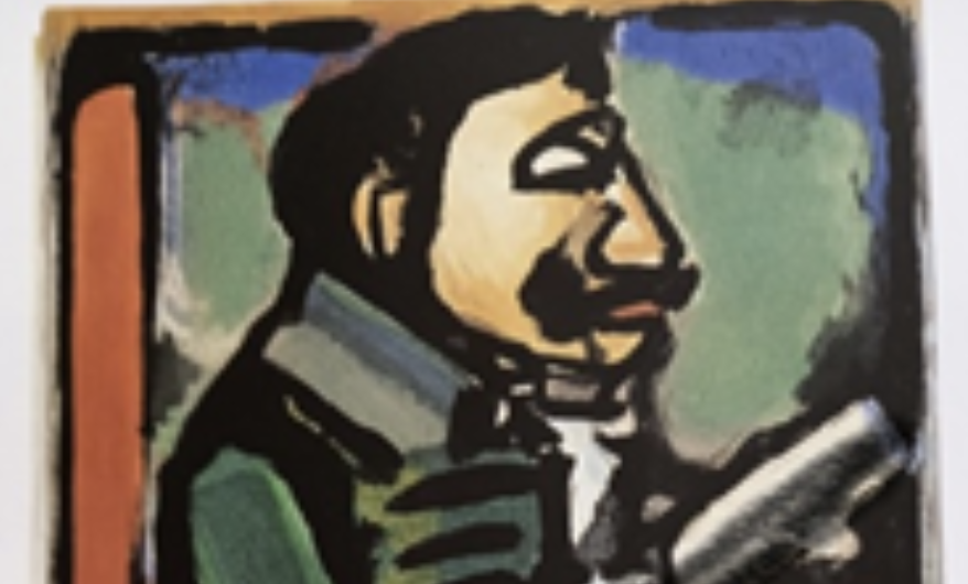 조르쥬 루오 Georges Rouault. 무뢰한---운좋은 비열한 자--- Apache---chacal béni par toutes les académies---. 1935.  Aquatinte color, André Suar